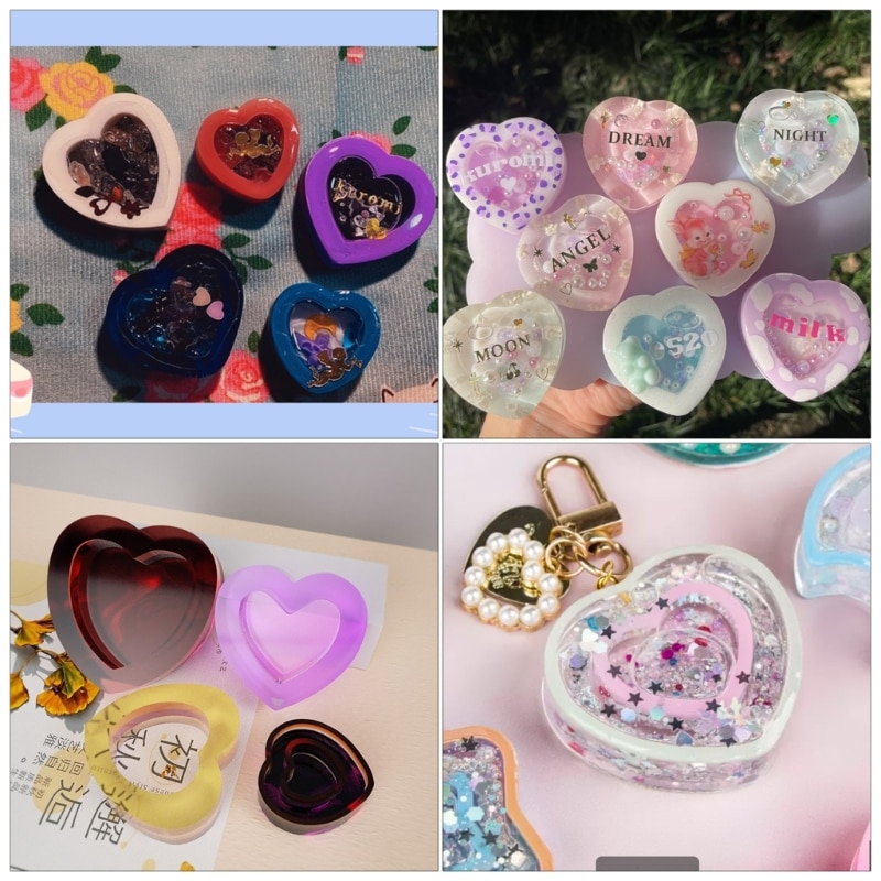Resin Shaker Molds Silicone Resin Casting Molds Epoxy Quicksand Molds for DIY Pendant Charms Jewelry Making Accessories