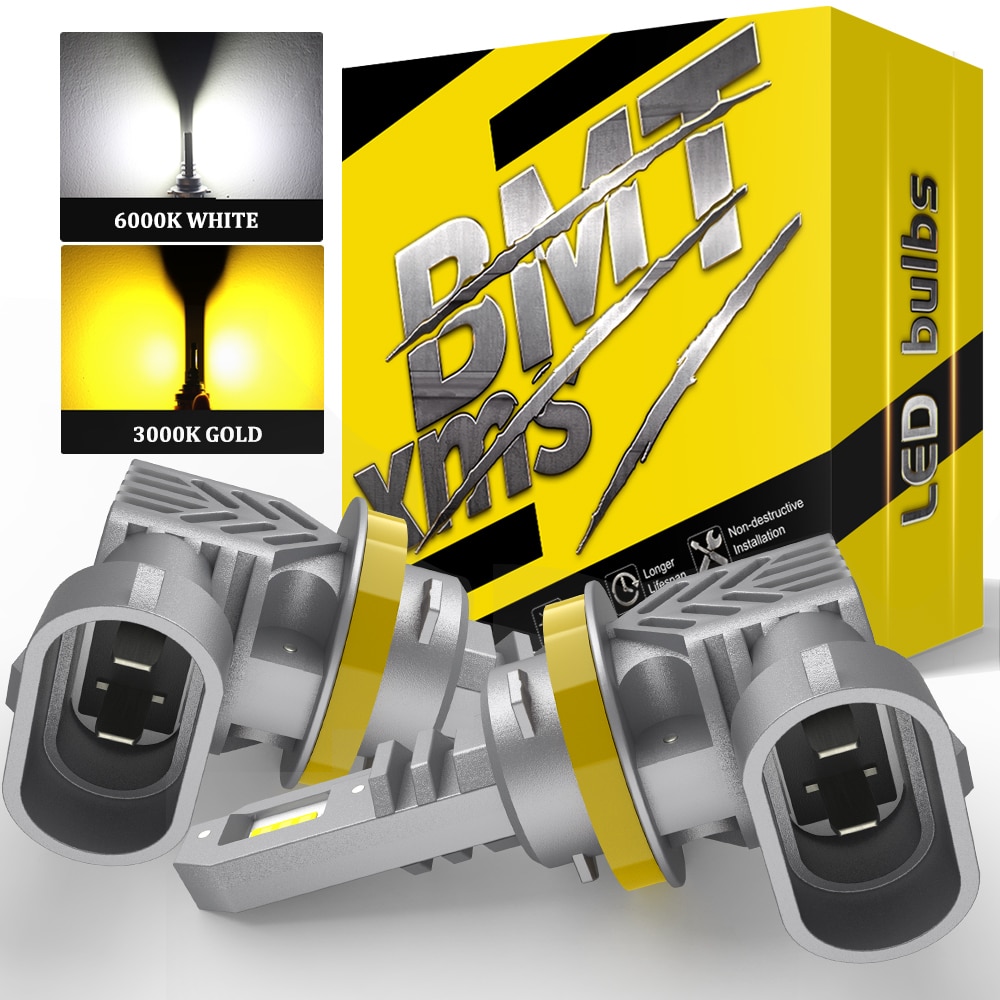 2Pcs 30000Lm CANBUS H8 LED Yellow White HB4 H10 H11 Led Fog Lights H16JP LED Bulb Car Driving Lamp for Toyota Skoda Ford Lada