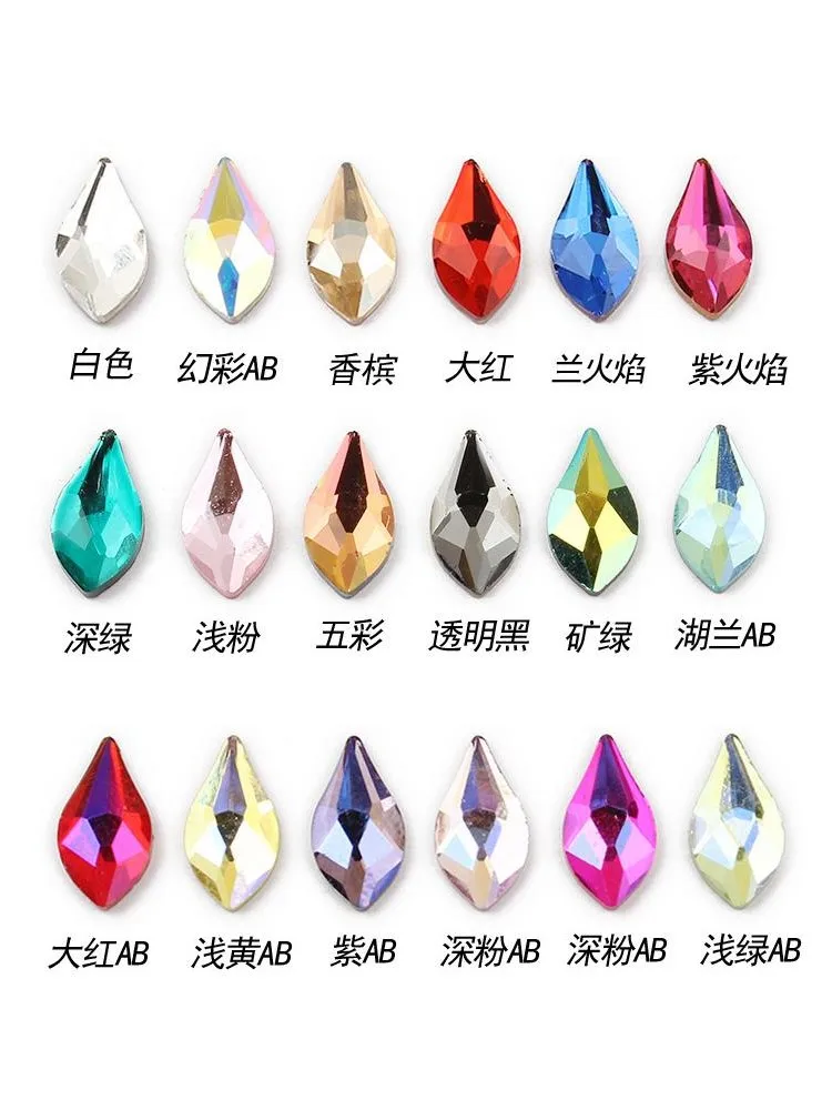 wholesale Pear shaped drop 5*10mm Flat Back Nail Rhinestone Special Shaped Crystals Nail Art Stones
