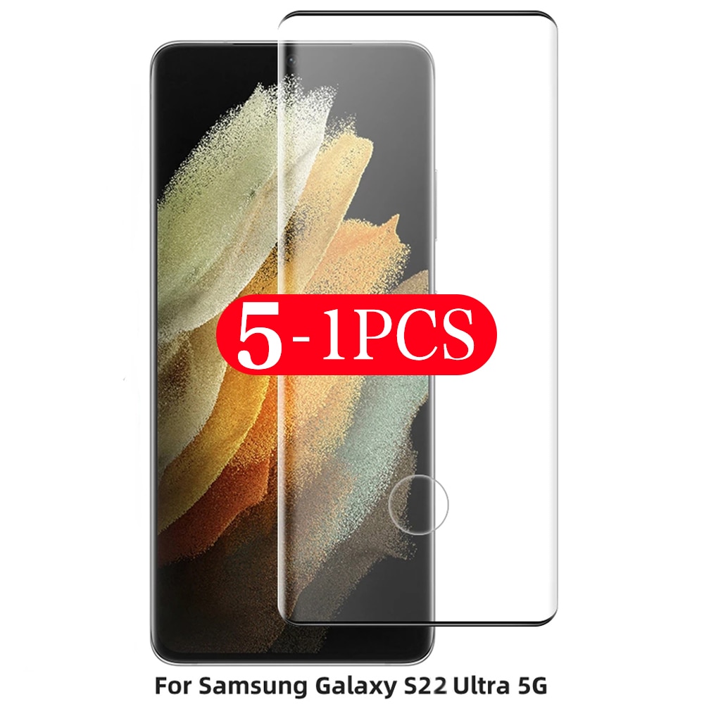 5-1Pcs Tempered Glass for Samsung Glalxy S22 S21 Plus FE S20 Ultra Screen Protector S10 Lite S10E S9 Full Cover protective film