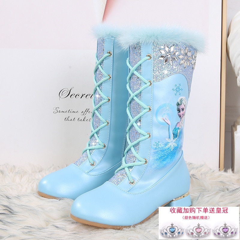 High Princess Martin Boots Thick Plush Warm Winter & Autumn Fashion Girls Children Shoes Size 27-36