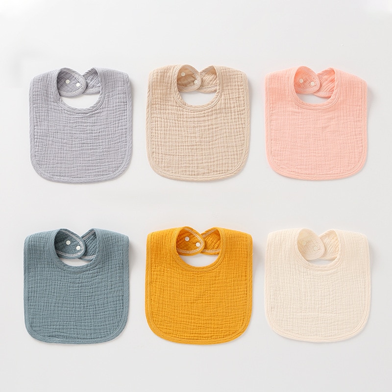 Baby Feeding Drool Bib New Cotton Solid Color Infants Saliva Towel Soft Burp Cloth For Newborn Toddler Kids Boys Girls Bibs