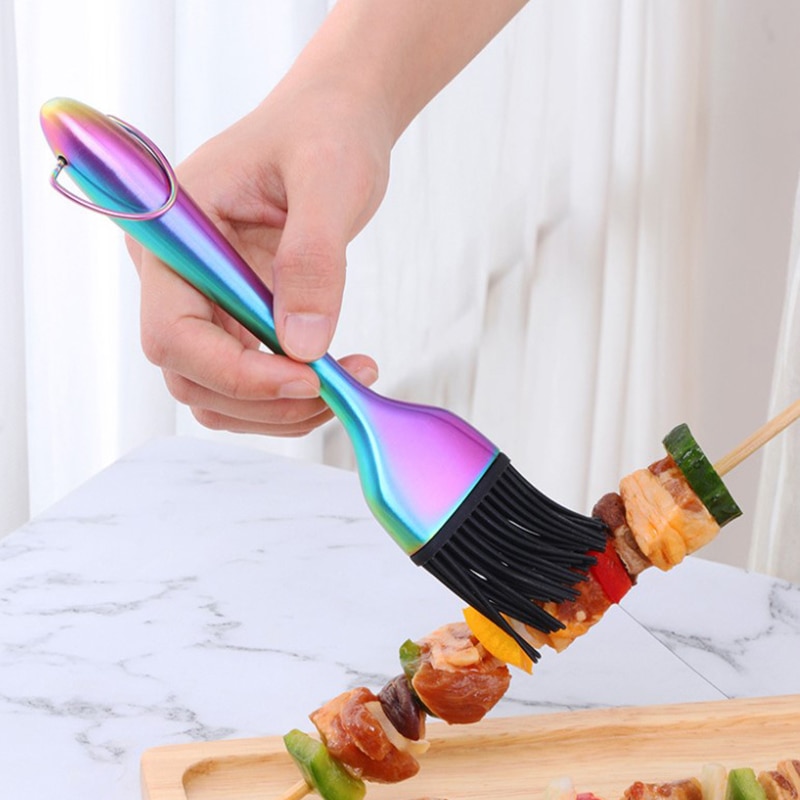 Oil Brushes Kitchen BBQ Grilling Baking Cooking Brushes Outdoor Barbecue Cooking Tools Cleaning Brushes Detachable Brush Head