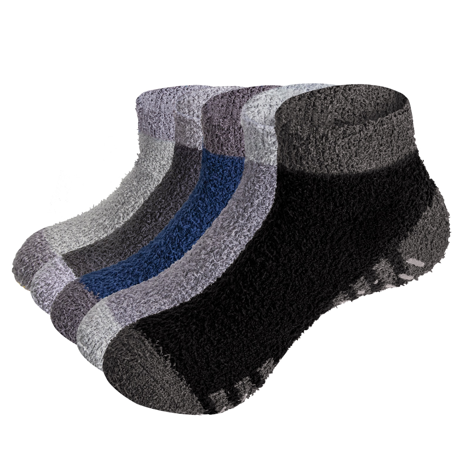 YUEDGE Mens Fuzzy Socks,Winter Cozy Fluffy Sleeping Socks Men Hospital Socks,Fuzzy Warm Slipper Socks With Grippers For Men