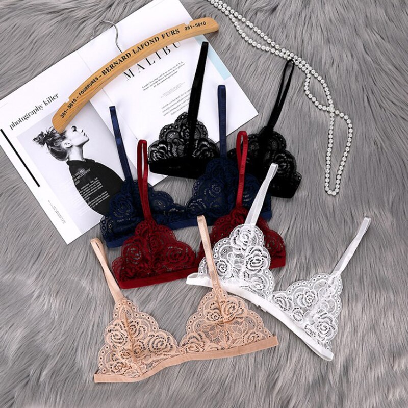 Ultra Thin Bras For Women Minimizer Bralette Crop Top BH Brassiere Girl Sexy Lace Lingerie Women's Underwear Summer Clothes