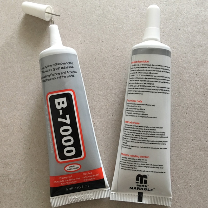 2pcs B7000 25ml Mulitpurpose Adhesive Jewelry Clothes Rhinestone Point Drill Liquid Glue Repair Glass Screen Tool DIY Phone Case