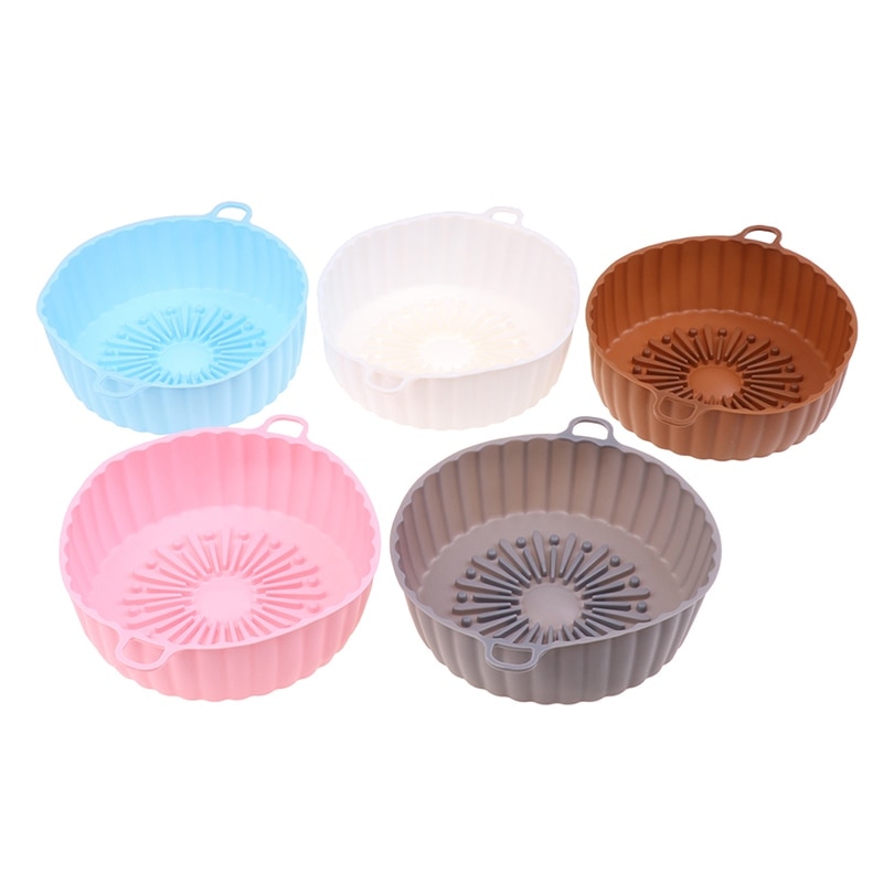 Air Fryer Silicone Pot Air Fryers Oven Baking Tray Fried Round Replacemen Grill Pan Accessories Reusable Mat