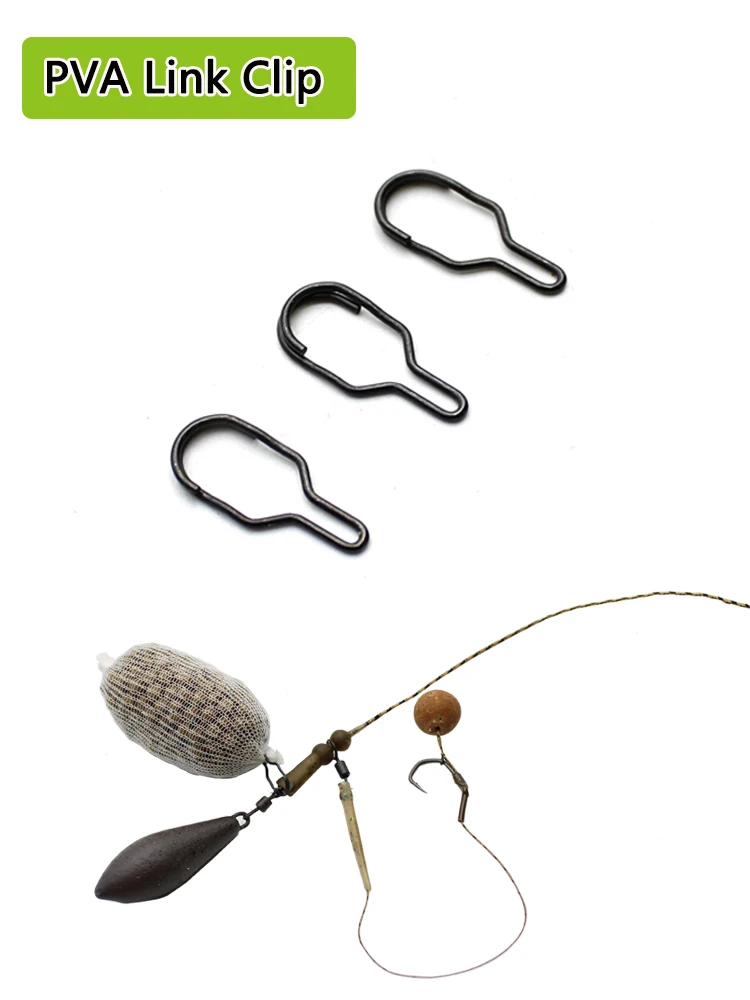 10PCS Carp Fishing Accessories PVA Bag Link Clip for Carp Hair Rig Tool Carp Coarse Method Feeder