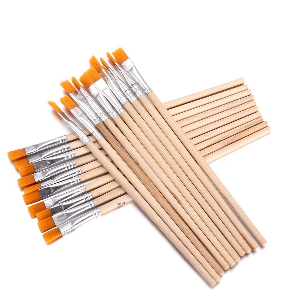 10pcs Gifts Wood Handle Watercolor Calligraphy Painting Pen Hook Line Pen Drawing Brush Paint Brushes