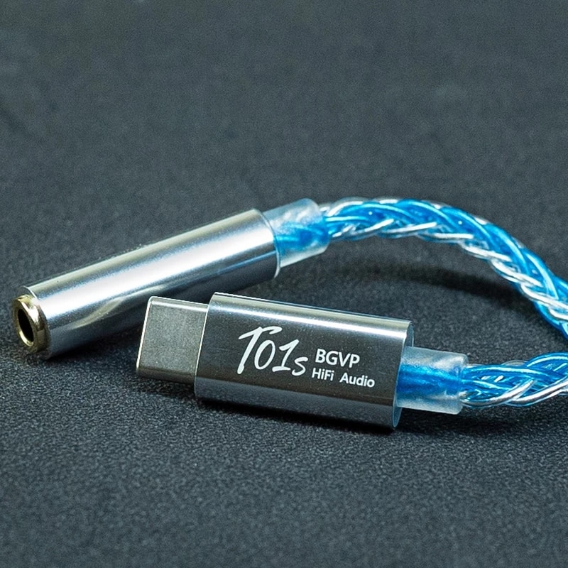 BGVP T01s Dac Audio HiFi Earphone Amplifier USB TypeC to 2.5/3.5/4.4mm Jack Audio Adapter 32bit Digital Decoder AUX Converter