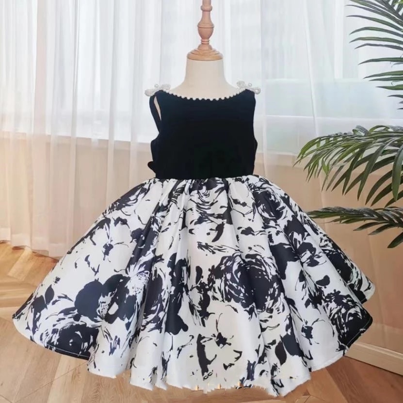flower girl dresses for weddings kids Beading Girl's princess dress Children's Birthday Baptism baby girl festive part
