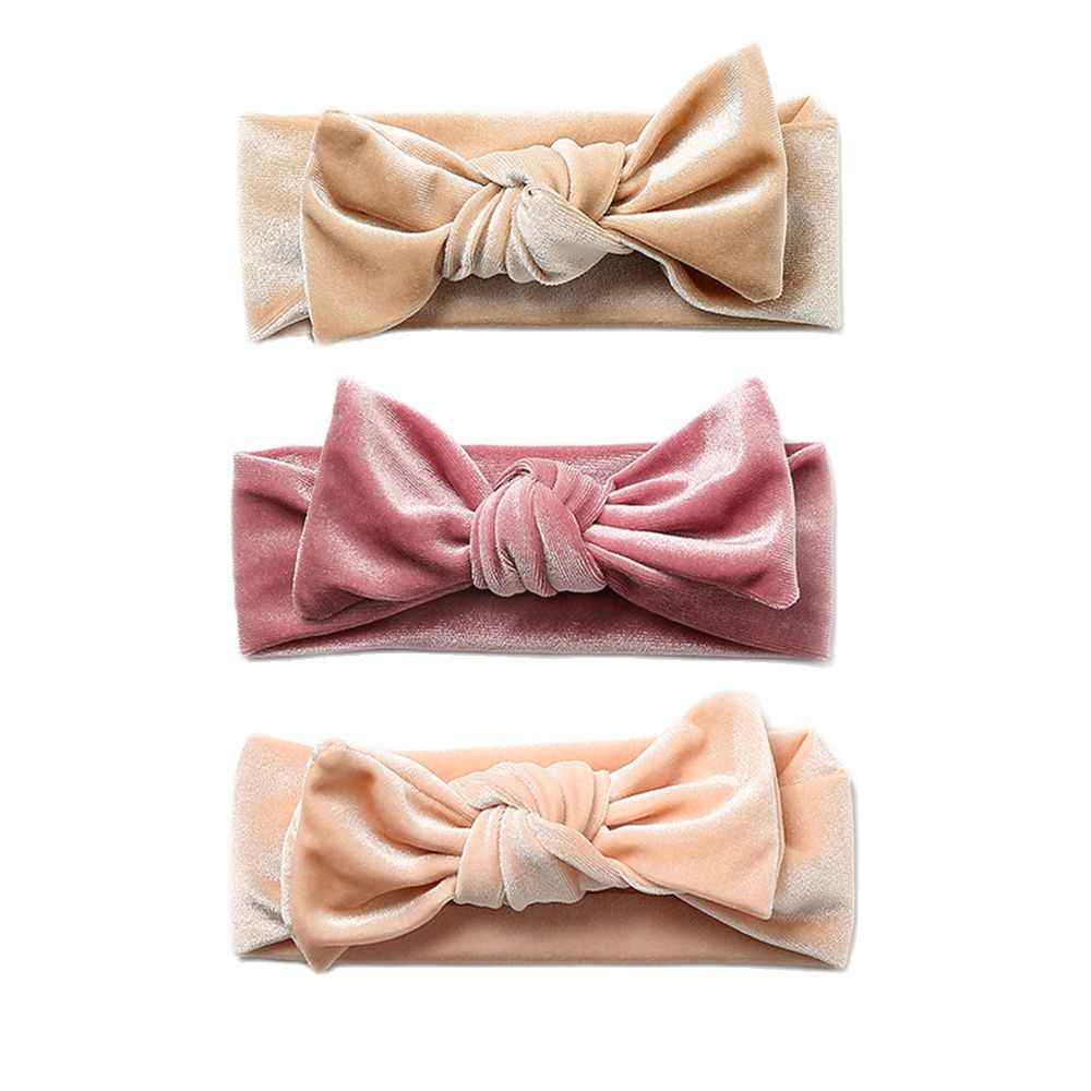 3Pcs/Set Velvet Bow Baby Girl Headband for Baby Headbands Newborn Infant Hair Bands Elastic Turban for Babies Hair Accessories