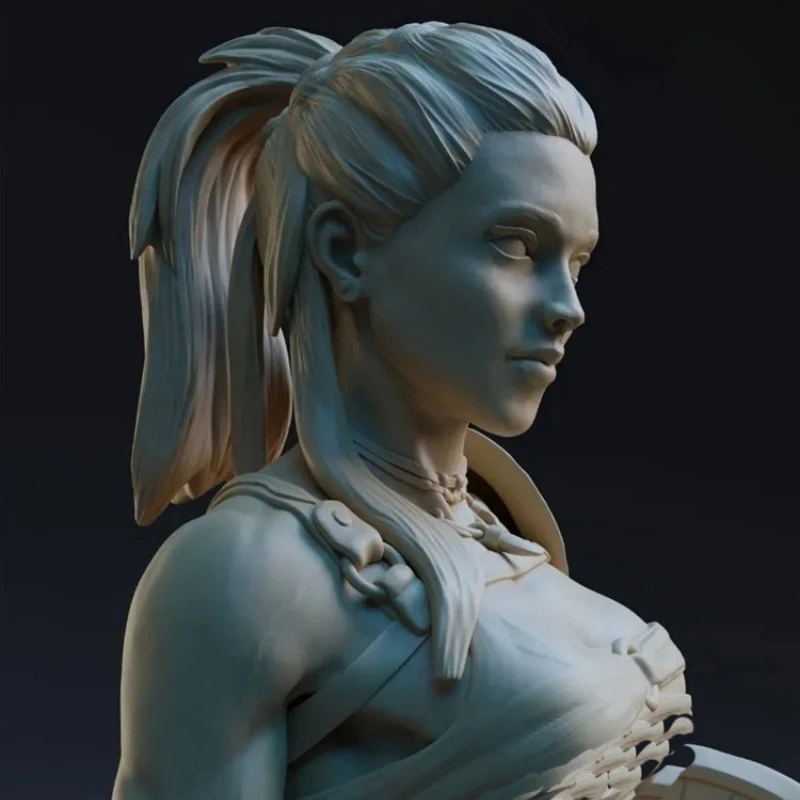 Female Warrior Diy Resin Figure 1/24 Scale 75mm Vertical Height Assemble Model Kit Unassembled