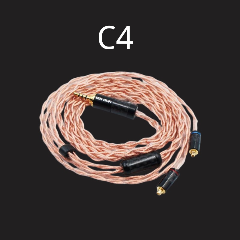 ISN Audio C4 4 Strands 63 Cores OCC MMCX/2Pin 0.78mm HiFi Audiophile Earphone IEM Earbud Cable
