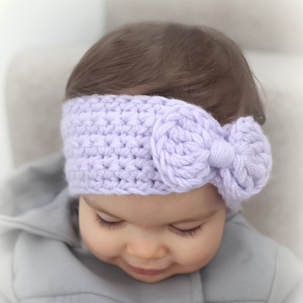 Kids Baby Infant Princess Bow Headband Girls Knitted Hair Bands Wide Turban Warm Winter Baby Girl Headwear Hair Accessories