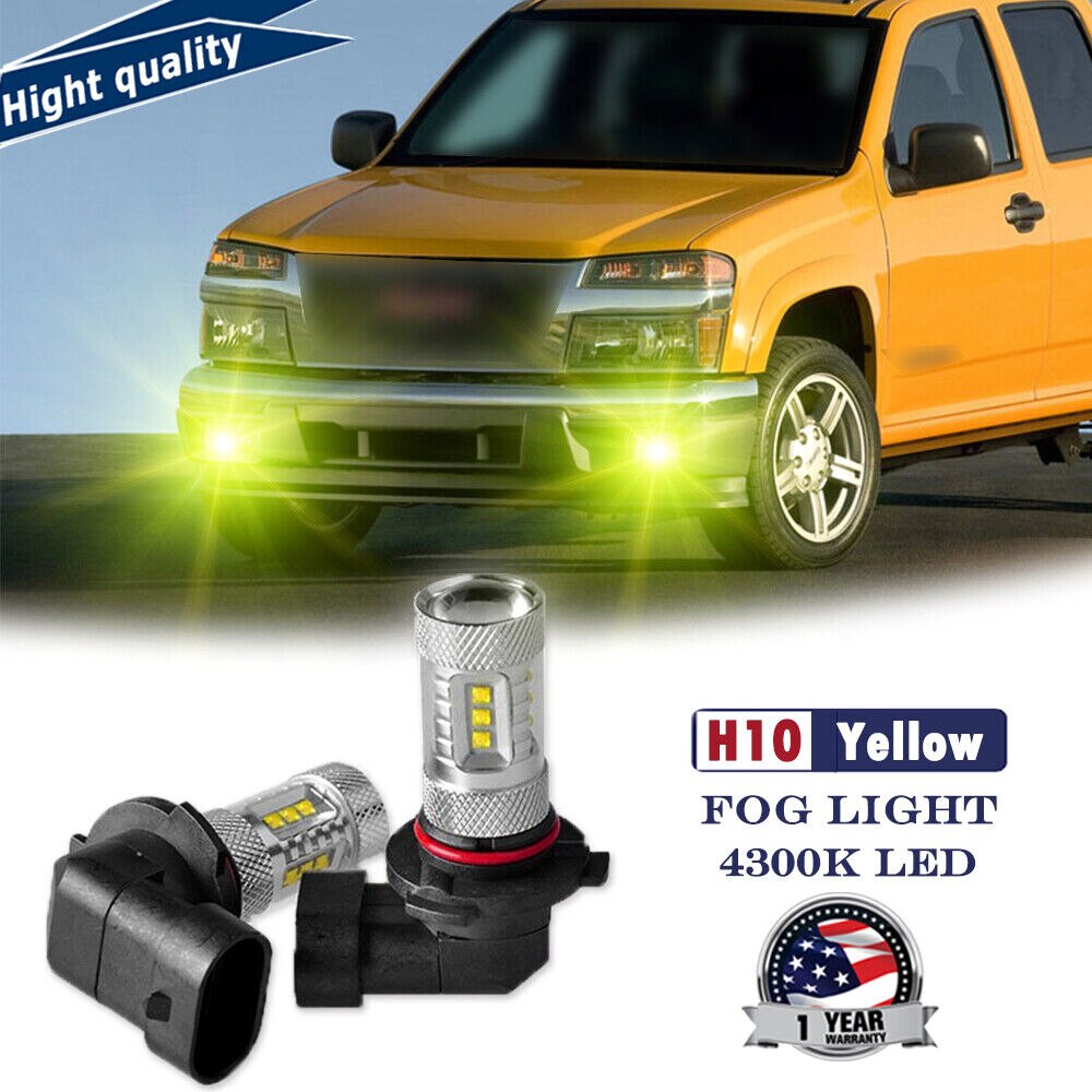 Bright 4300K Yellow H10 LED Car Fog Light Conversion Kit For GMC Canyon 2004-12