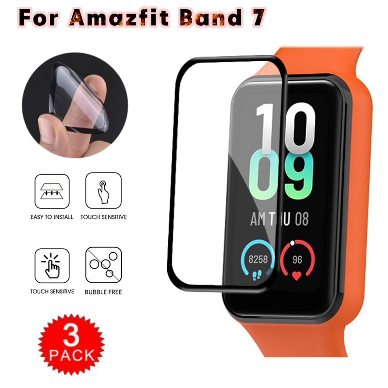 3D Protective Film For Huami Amazfit Band 7 Screen Protector Amazifit Band7 Full Cover Curved Films Not Tempered Glass