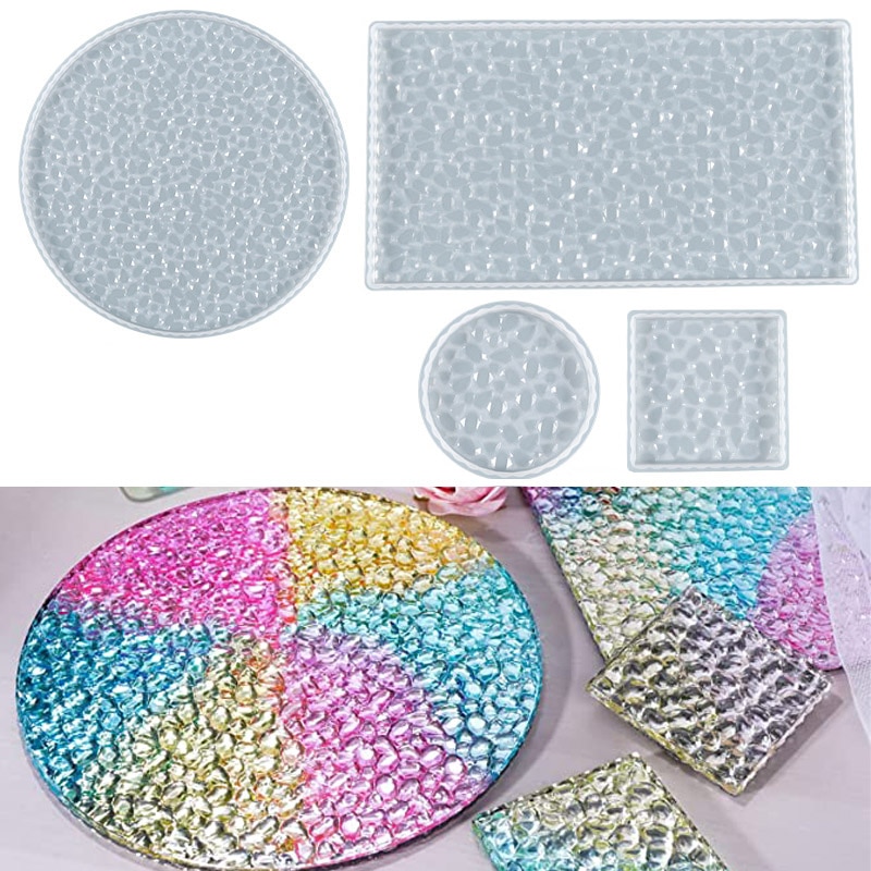 Silicone Coaster Tray Molds for Resin Epoxy Molds Diamond Bottom Tray Molds Coaster Resin Molds Silicone for DIY Coaster Tray