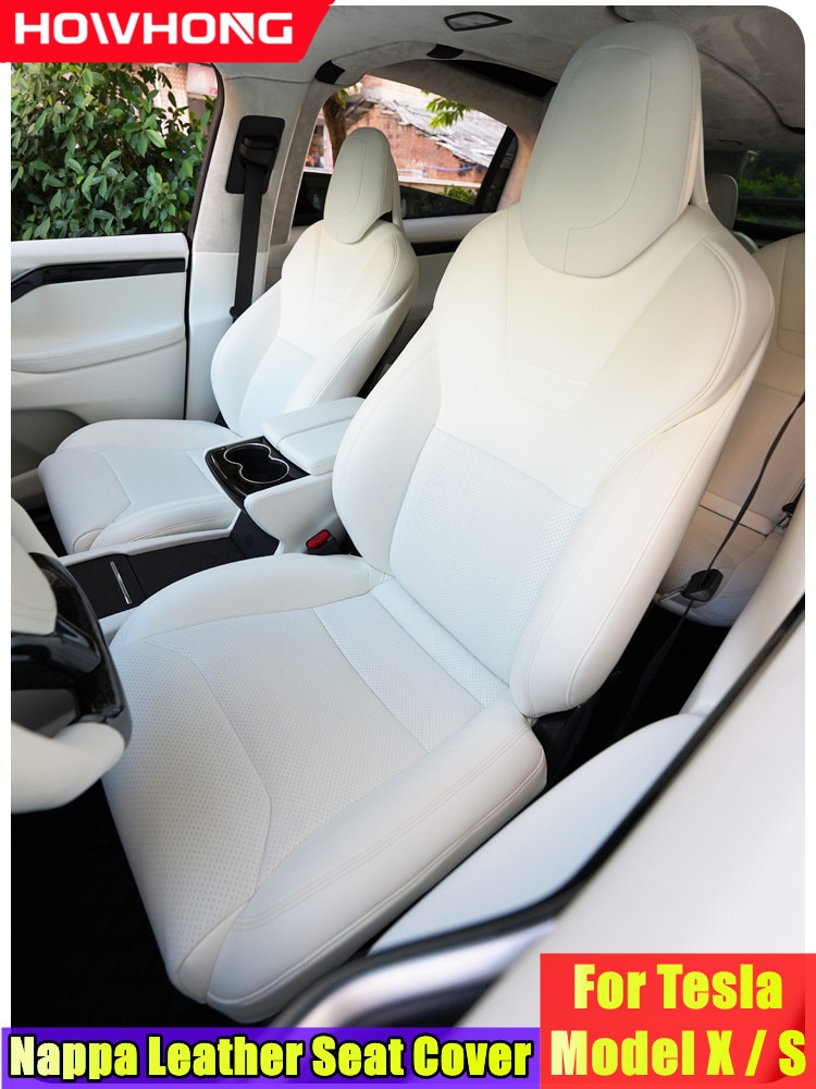 For Tesla Model X S Car Seats Cover Nappa Leather Full Surround Style Factory Wholesale Price Customized Interior Accessories