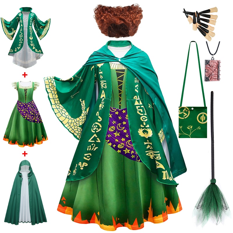 Fantasia Girl Hocus Pocus 2 Halloween Costume Child Sanderson Sisters Party Dresses Winifred Vampire Witch Costumes Children