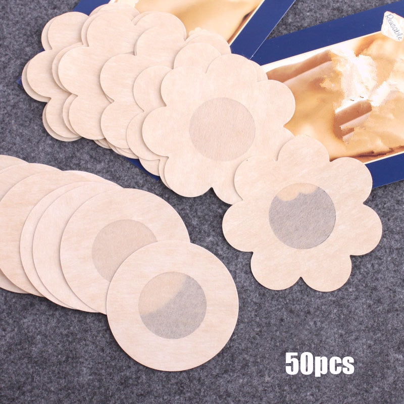 50pcs Women's Invisible Breast Lift Tape Overlays on Bra Nipple Stickers Chest Stickers Adhesivo Bra Nipple Covers Accessor