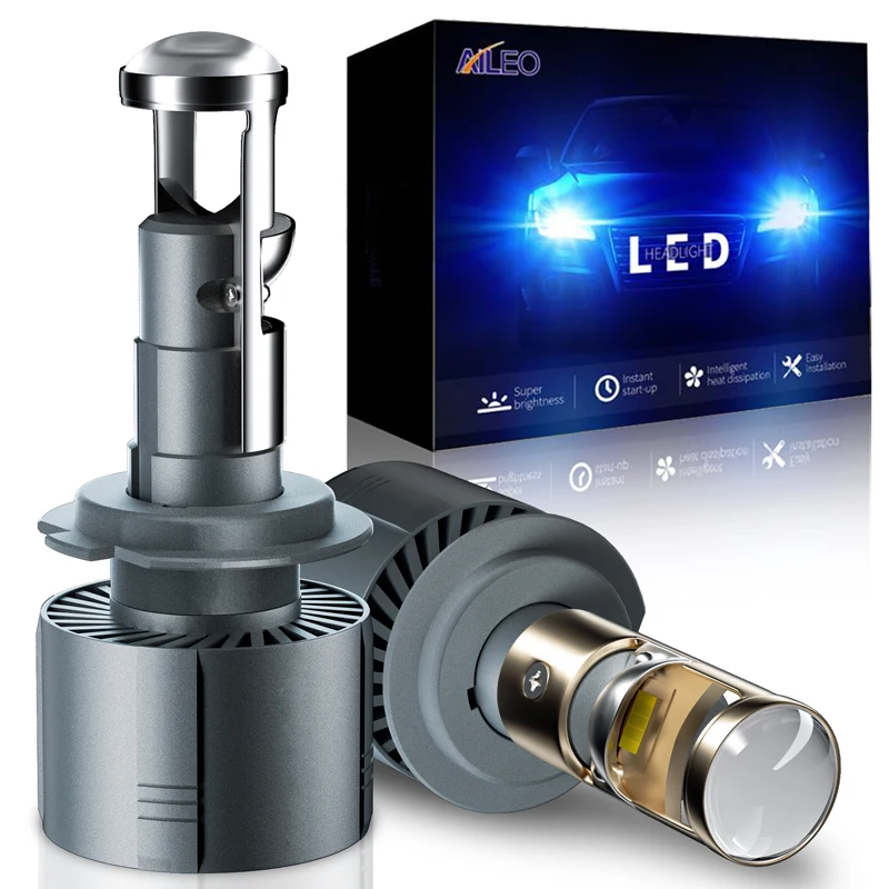 AILEO 2 Pcs H7 LED Canbus Super Mini Projector Lens H11 9005 HB3 9006 HB4 80W Automobiles Bulb