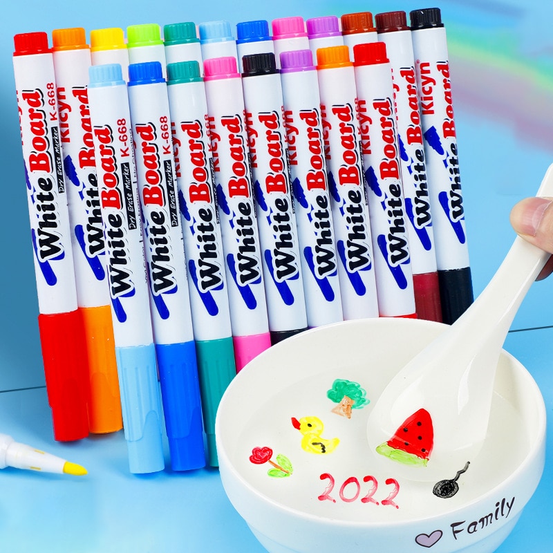 8/12 Pcs Magical Water Painting Pen Set Water Floating Doodle Kids Drawing Early Art Education Pens Magic Whiteboard Markers