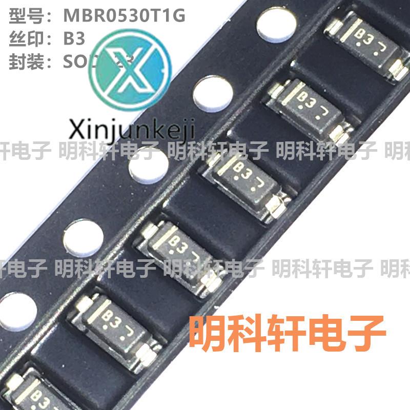 100pcs orginal new MBR0530T1G MBR0530 Silkscreen B3 SOD123 30V/500mA SMD Schottky Diode