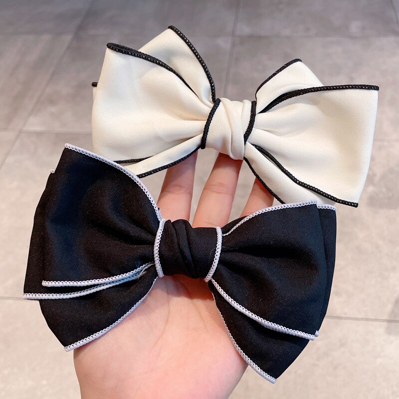 Fashion Hairpin Solid Color Sweet Barrettes Women Big Bow Hairpin Ponytail clip hair accessories Women Elegant Headwear Tiara