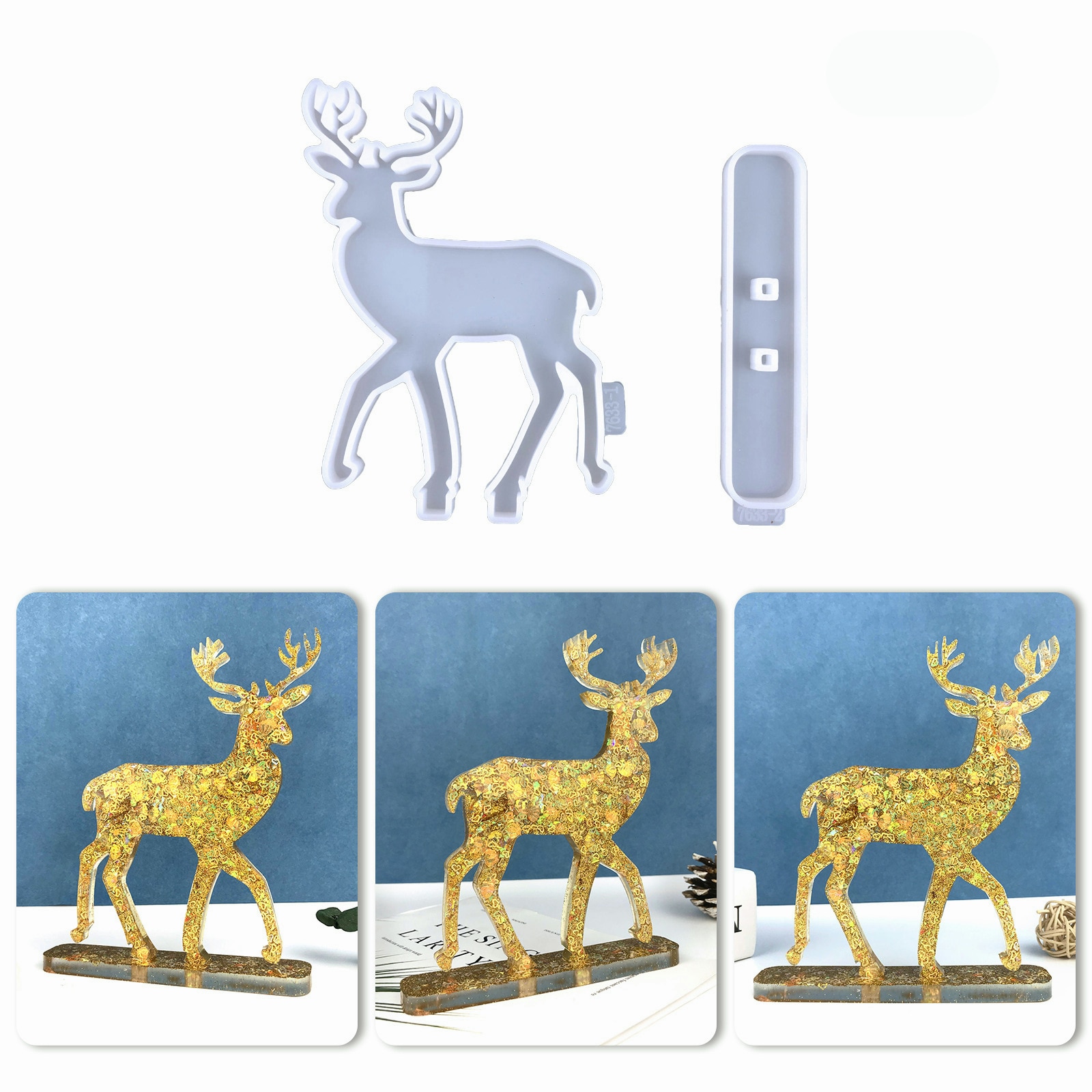 Elk Christmas Decoration Epoxy Resin Mold DIY Desktop Elk Ornament Decoration Silicone Mold