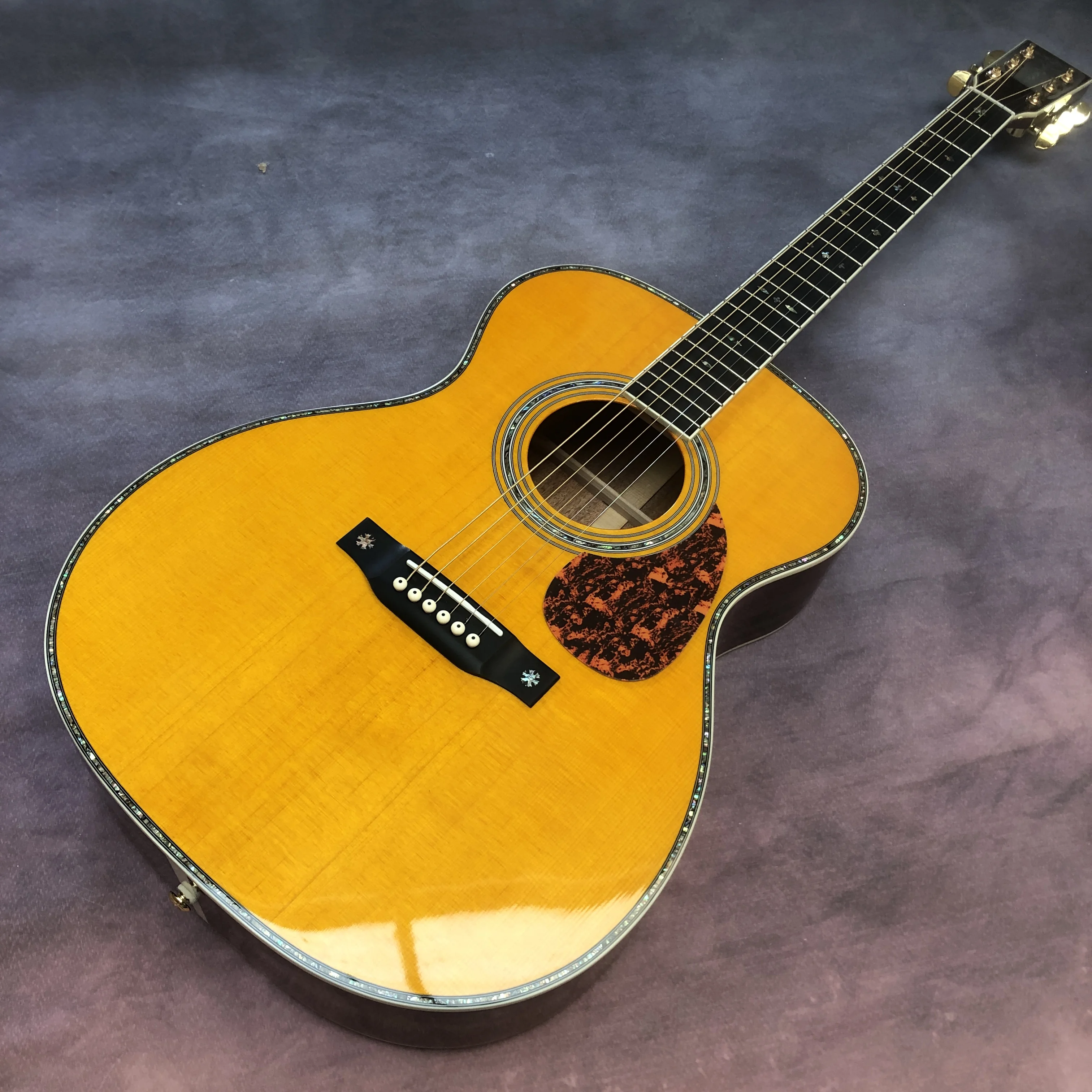 40 "full solid wood OM42 series yellow acoustic acoustic guitar