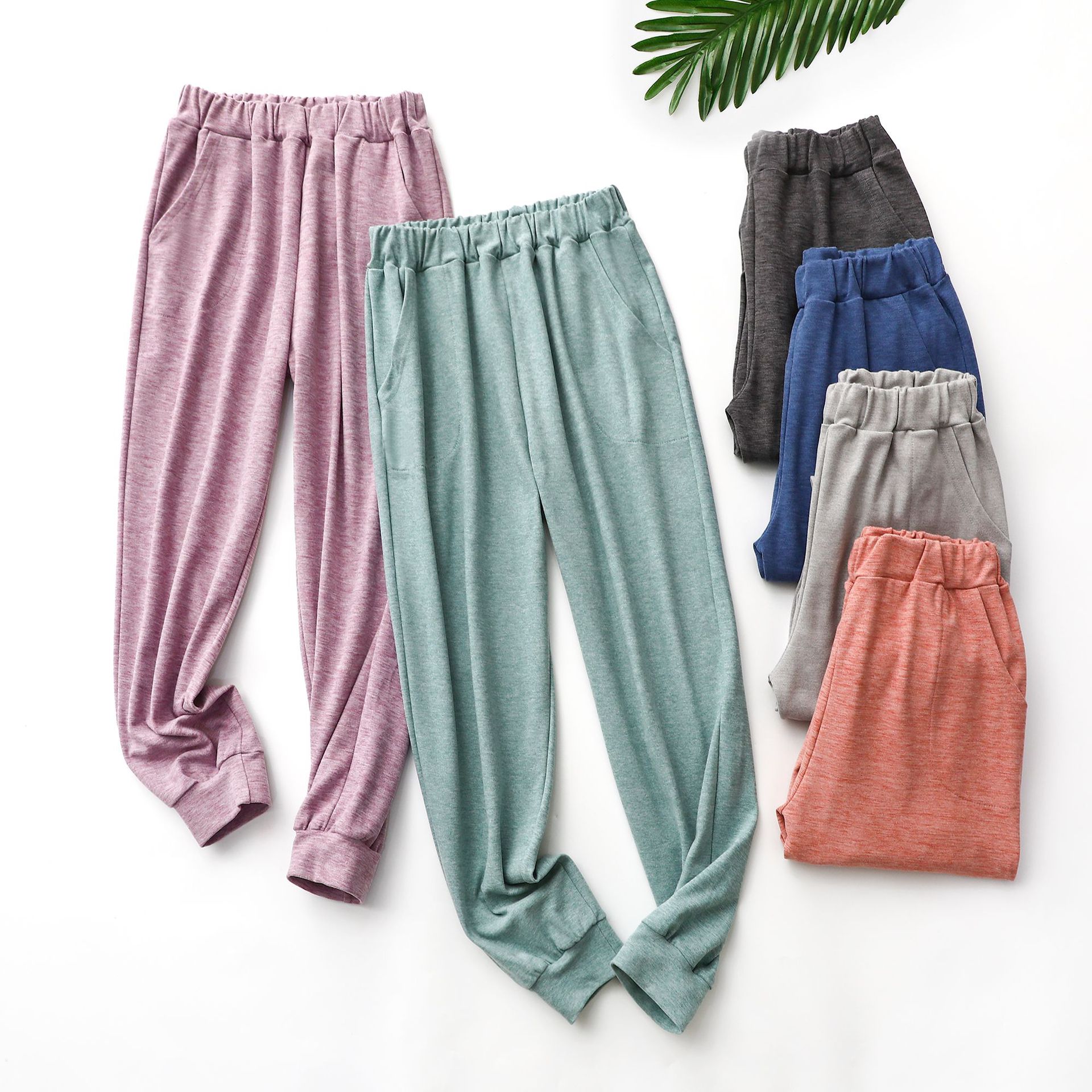 Women Loungewear Underwear Autumn/ Winter Fantasy Color Plane German Velvet House Pants Thickening High Waist Leisure Trousers