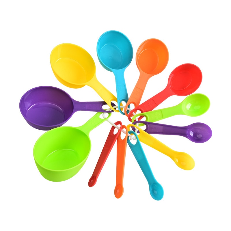 12-piece set with scale color PP plastic measuring cup measuring spoon set baking measuring baking tool set