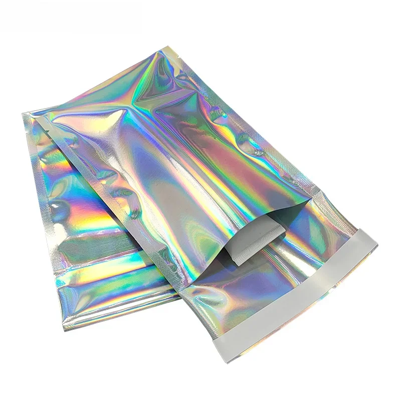 100pcs Laser Film Self-seal Holographic Envelopes Courier Storage Bags Gifts Jewelry Packaging Bags
