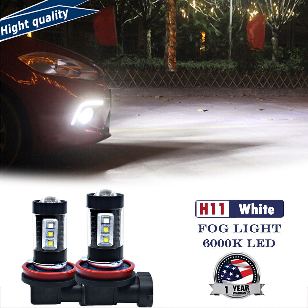 High Power Crystal White H11 LED Fog Light for VW Jetta Passat 12-19 /Golf 15-19