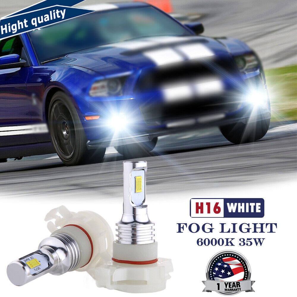 For 07-12 Ford Mustang GT500 6000K 35W Kit 2X 5202 H16 White LED Fog Light Bulbs