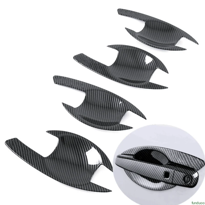 For Mitsubishi L200 Triton Pickup 2006-2014 Carbon Fiber Chrome Car Door Handle Cover Styling