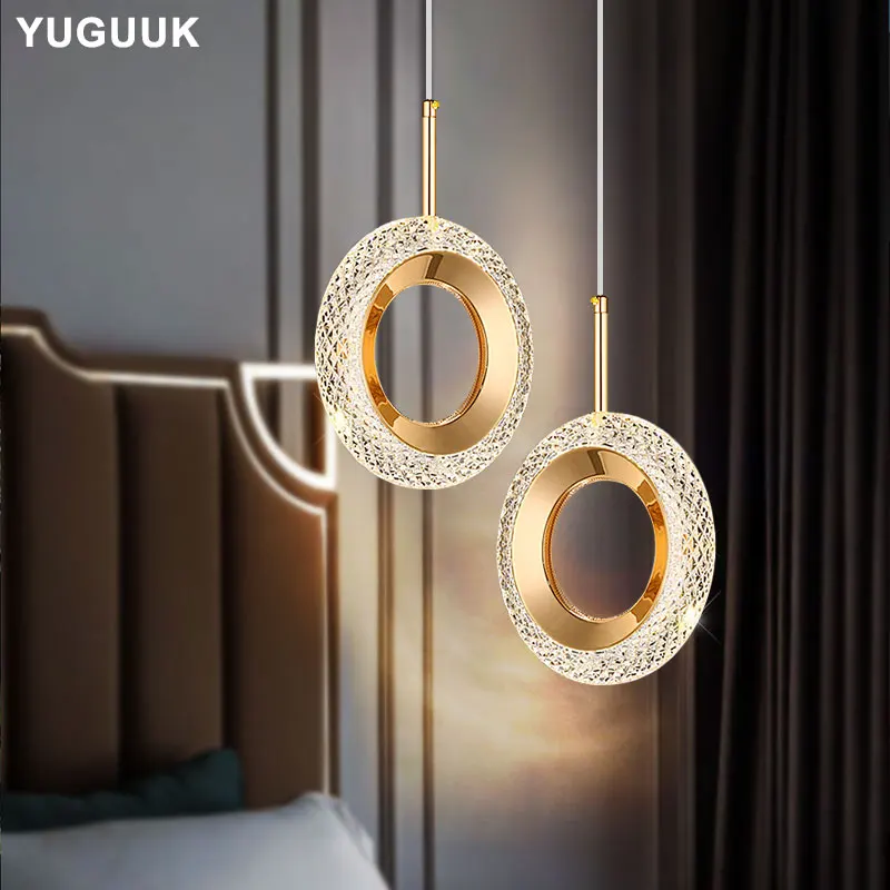 Nordic Ring LED Pendant Lights Indoor Hanging Lamp Room Decor For Bedside Bedroom Living Room Modern