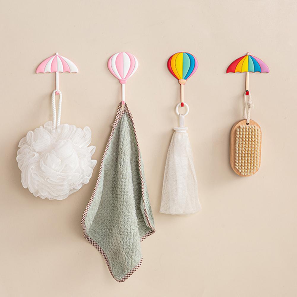 Ins Rainbow Wall Decor Hook Adhesive Key Bag Cloth Hanger Rack Water-proof Bathroom Towel Holder Multiple Colors Storage Hook