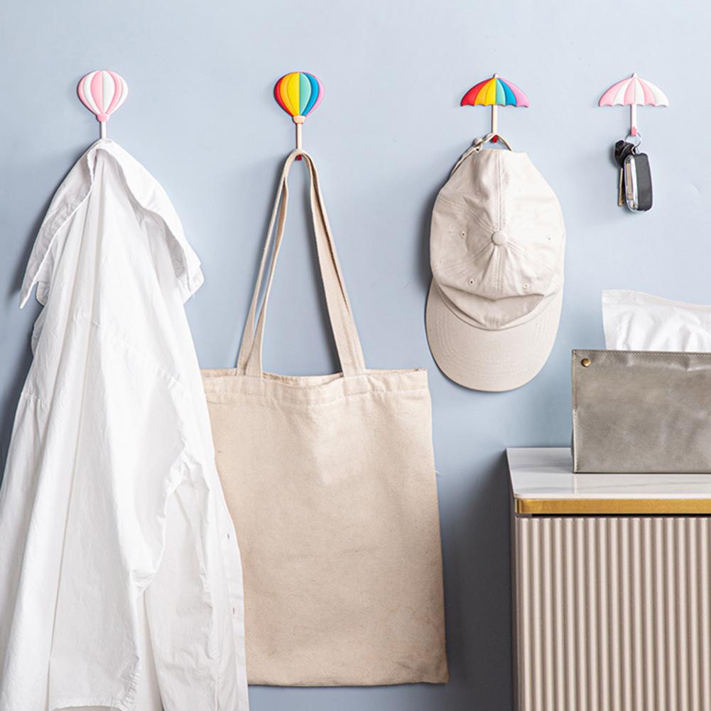 Removable Useful Cute Soft Rainbow Umbrella Fridge Magnet Hook Seamless Hanging Hook Waterproof for Daily Use