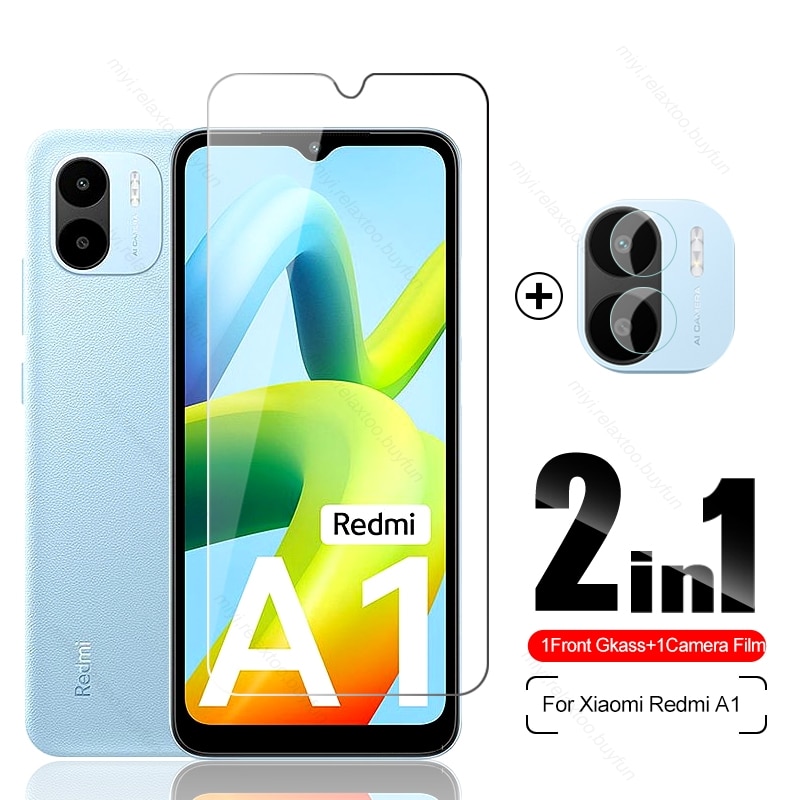 2 In 1 Protective Glass For Xiaomi Redmi A1 Camera Lens Screen Protector Tempered Glass Film Redmy Readmi A1 A 1 1A RedmiA1 4G