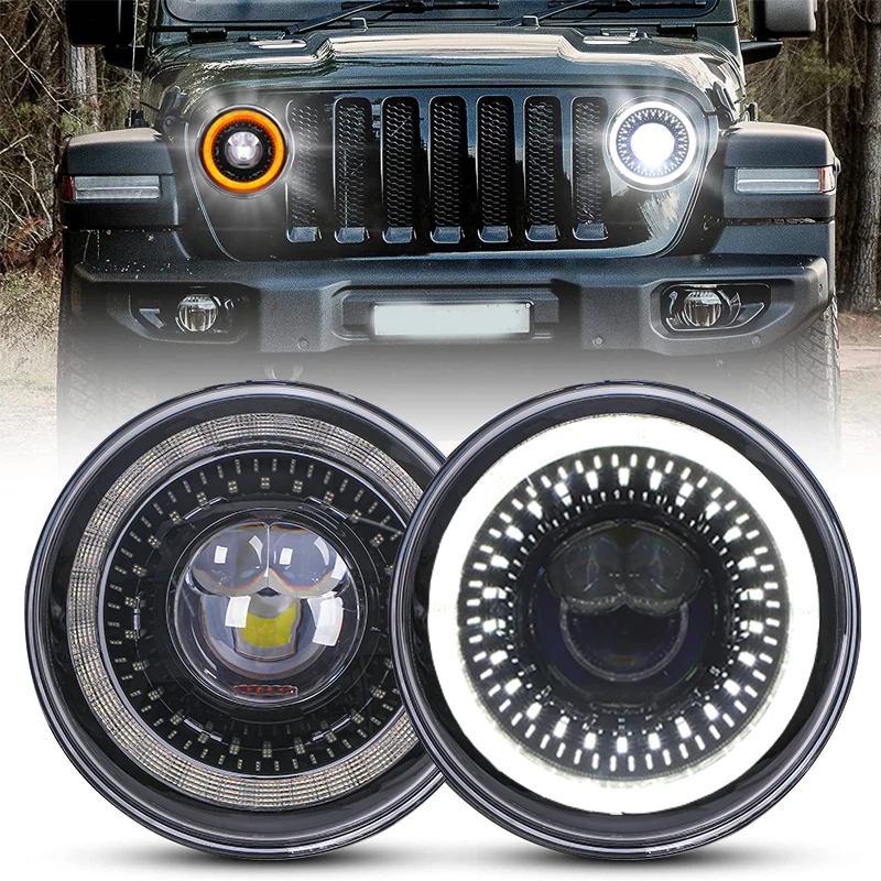 7 Inch LED Headlights Filed 4x4 Turn Signal Round HeadLight for Land Rover Defender Lada Niva 4X4