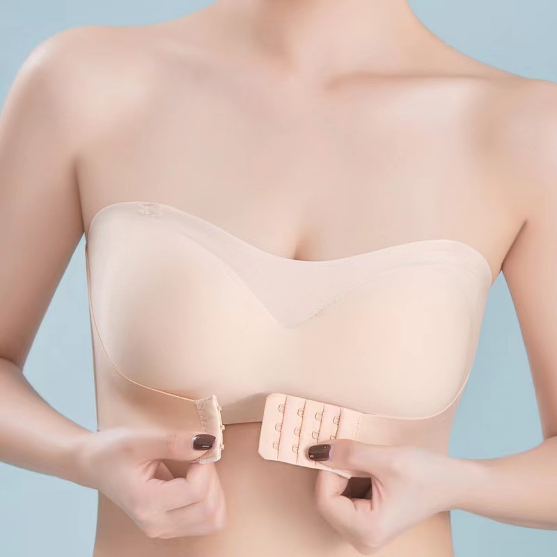 Front Buckle Gathered Non-slip, Anti-sagging, No Trace, No Steel Ring, Women's Underwear, Invisible Strapless Women's 