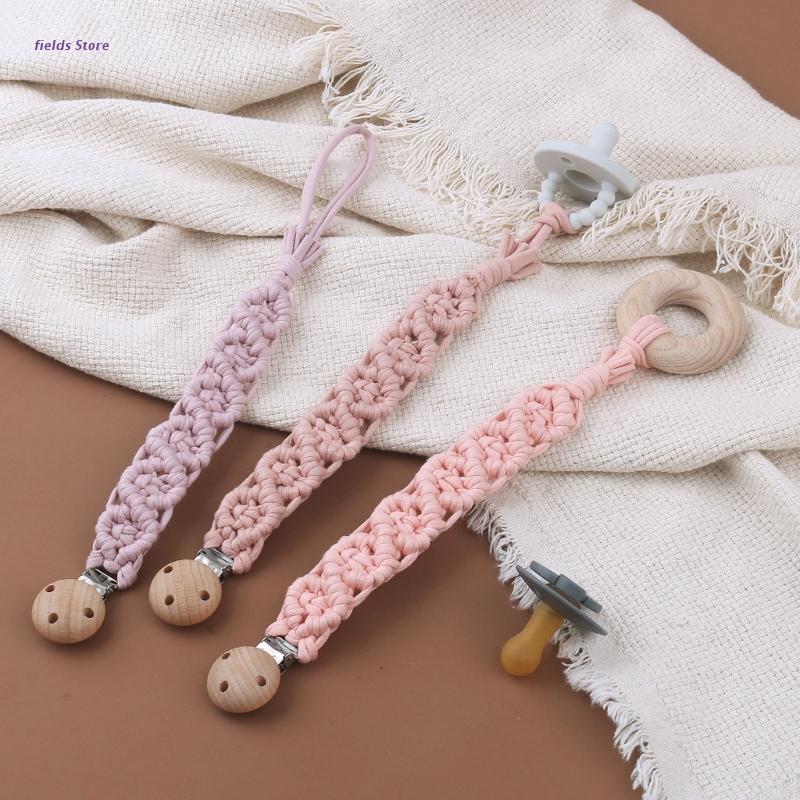 Cotton Pacifier Clips Chain Baby Nursing Nipple Holder Leash Strap Eco-friendly