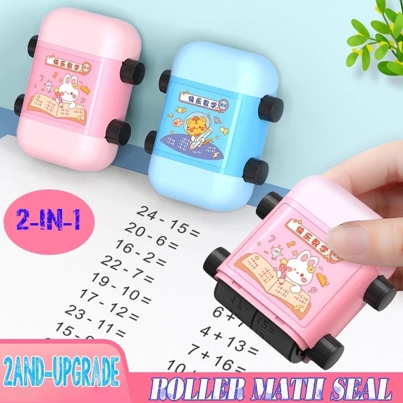 School Supplies 2-in-1 Addition and Subtraction Seal Children's Seal Number Rolling Stamp Students Within 100 Teaching Prac