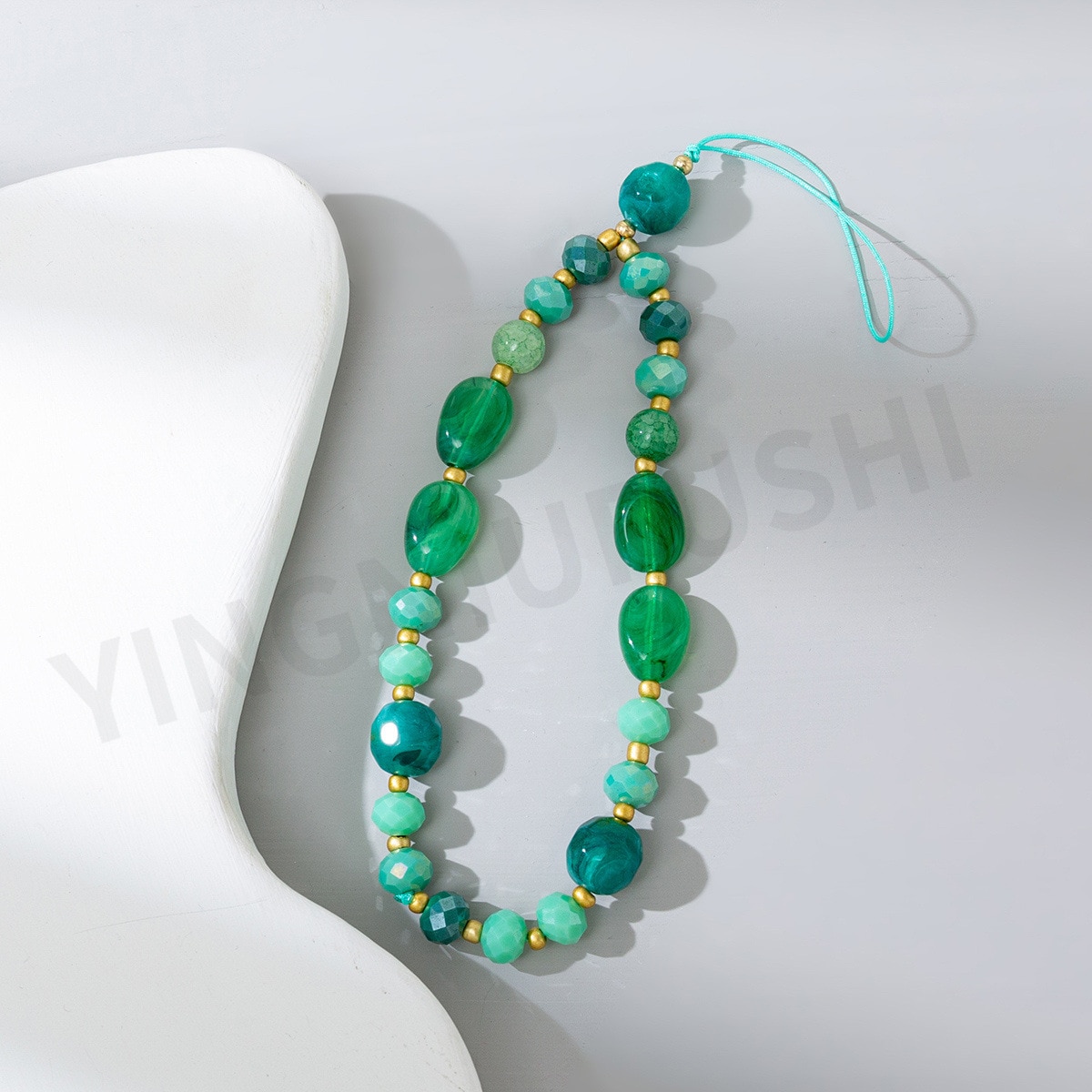 Beads Cell Phone Chain Natural Stones Cell Phone Charm Colorful Phone Case Lanyard for Women Girls Trendy Jewelry