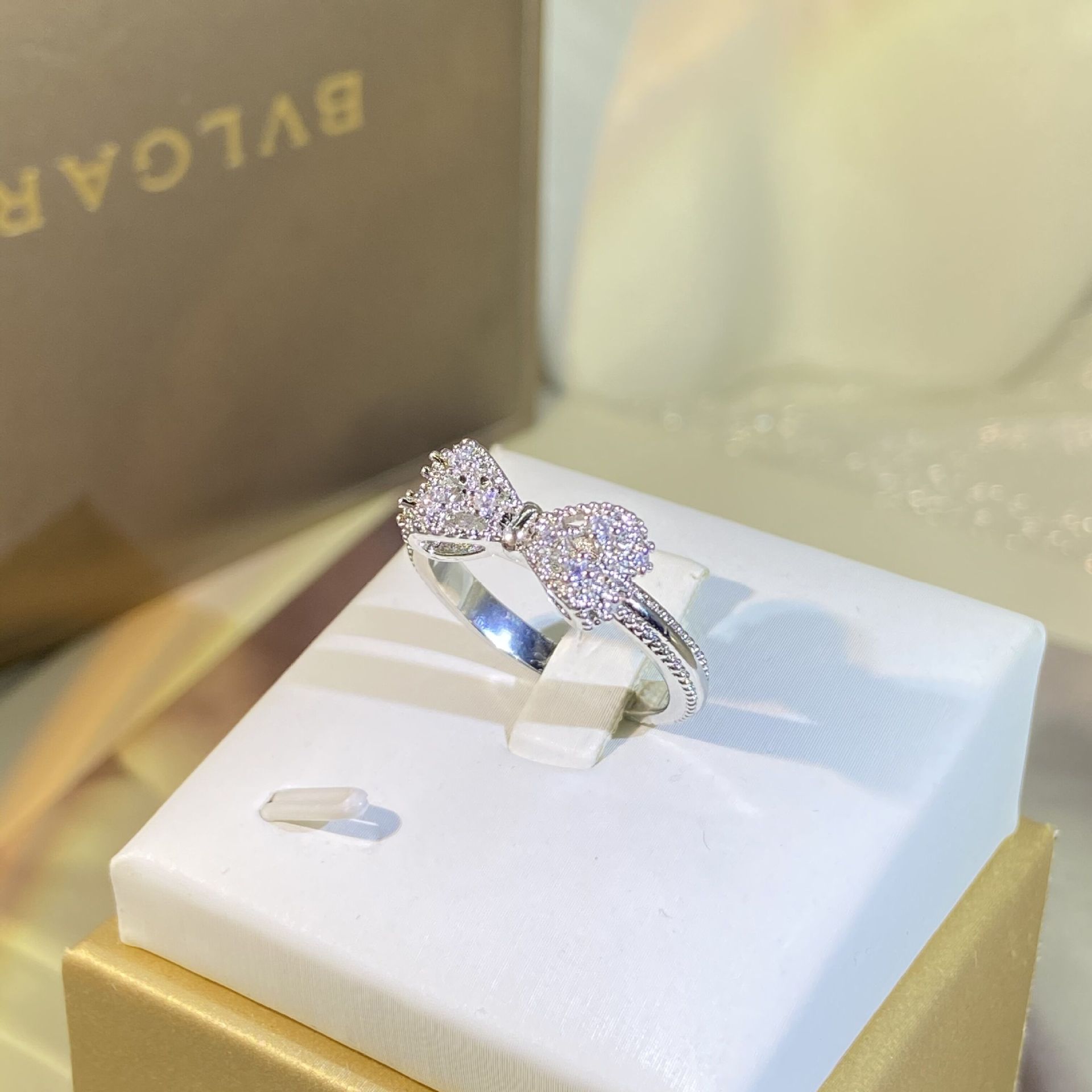 New Exquisite Bow Ring For Ladies 2022 Micro-encrusted Zirconia Fashion Jewelry Party Wedding Birthday Gift