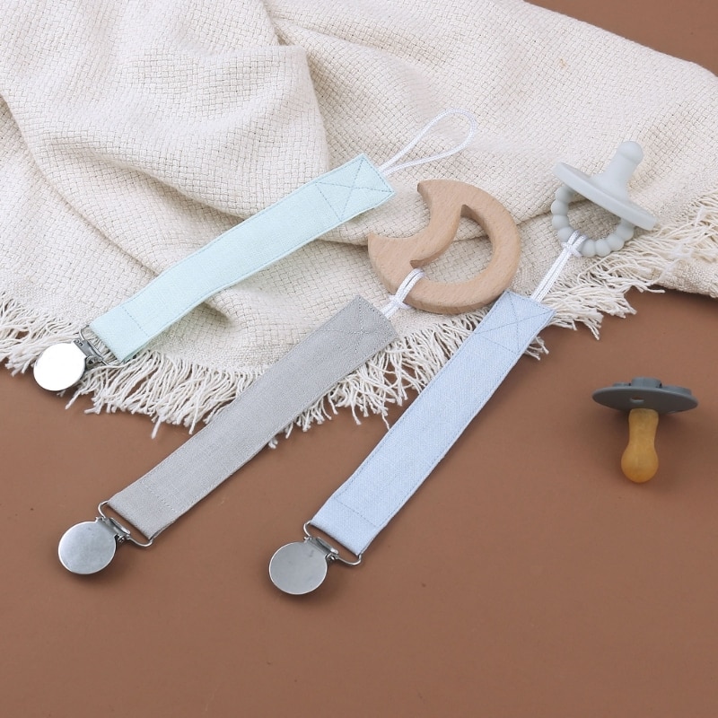 Simple Style Baby Dummy Pacifier Chain Clip Ramie Cloth Soother Chain Nipples Holder For Newborn Toy Feeding Accessories
