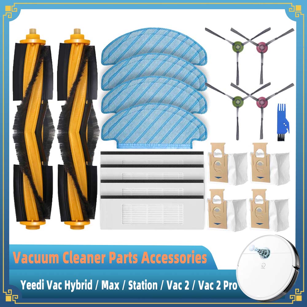 For Yeedi Vac Hybrid / Vac Max / Vac 2 / Vac 2 Pro / Vac Station Robot Vacuum Spare Parts Main Side Brush Hepa Filter Mop Rag
