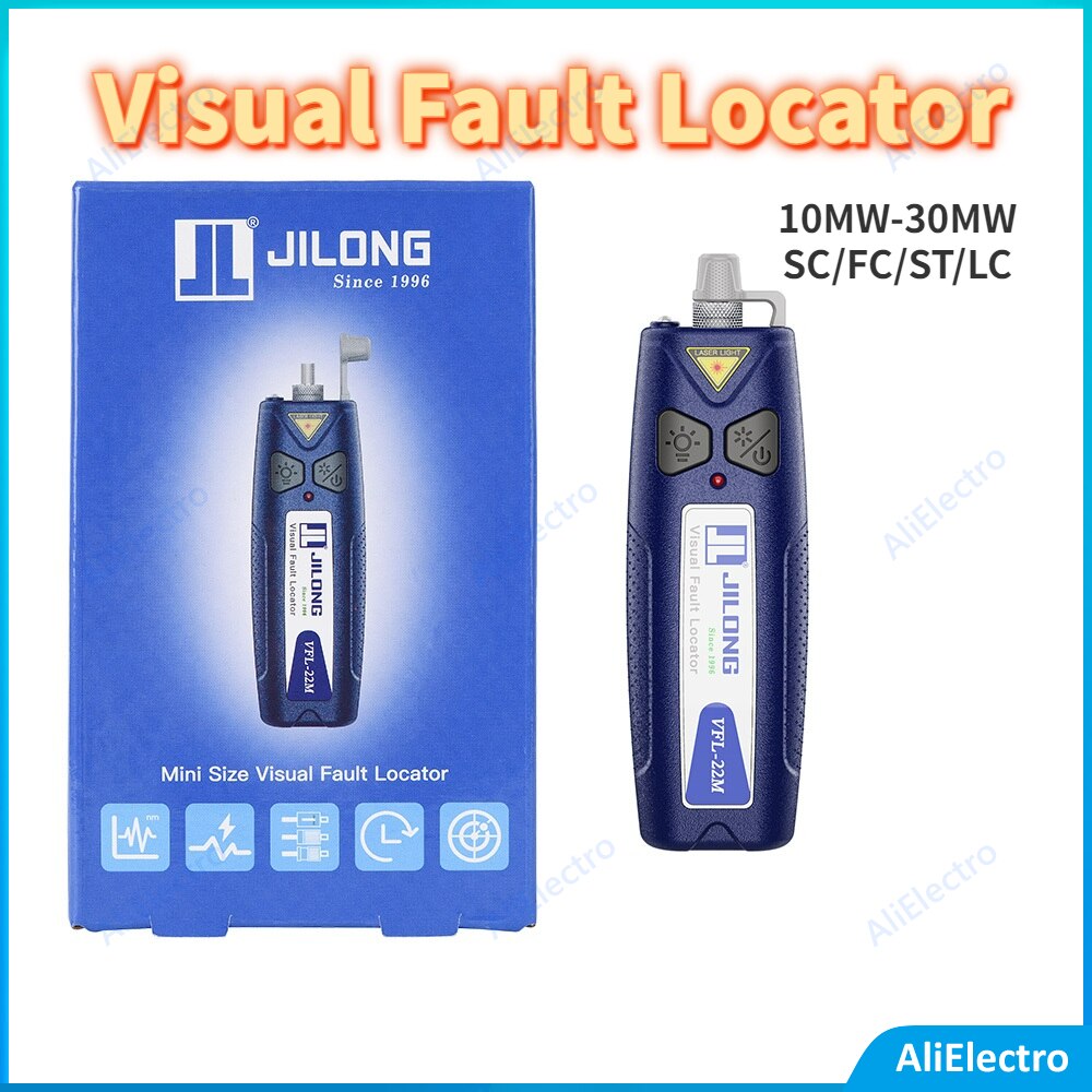 Jilong Mini Visual Fault Locator 30MW/20MW/10MW SC/FC/ST/LC Fiber Optic Cable Tester 10-30Km Range VFL Laser pen free shipping